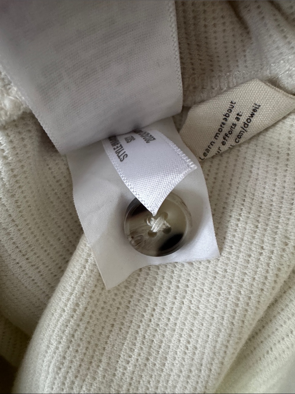 Madewell Cream Ribbed Button-Front Tank Top - Picture 4 of 7